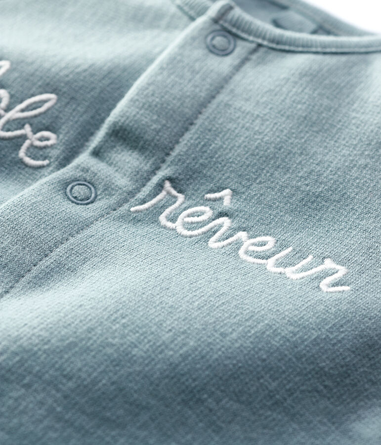 Combinaison  b&eacute;b&eacute; molleton en coton biologique gris SEDUMBLUE